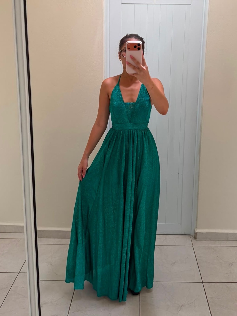 Luxxel Emerald Halter Maxi Dress